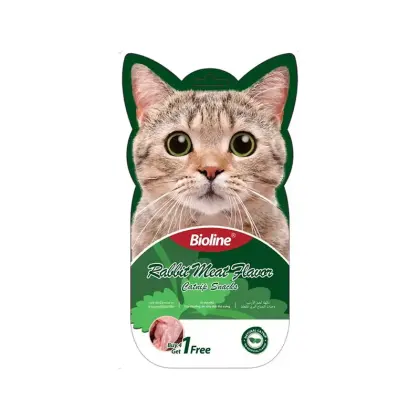 بستنی کت نیپ دار گربه بایولاین با طعم خرگوش بسته 5 عددی